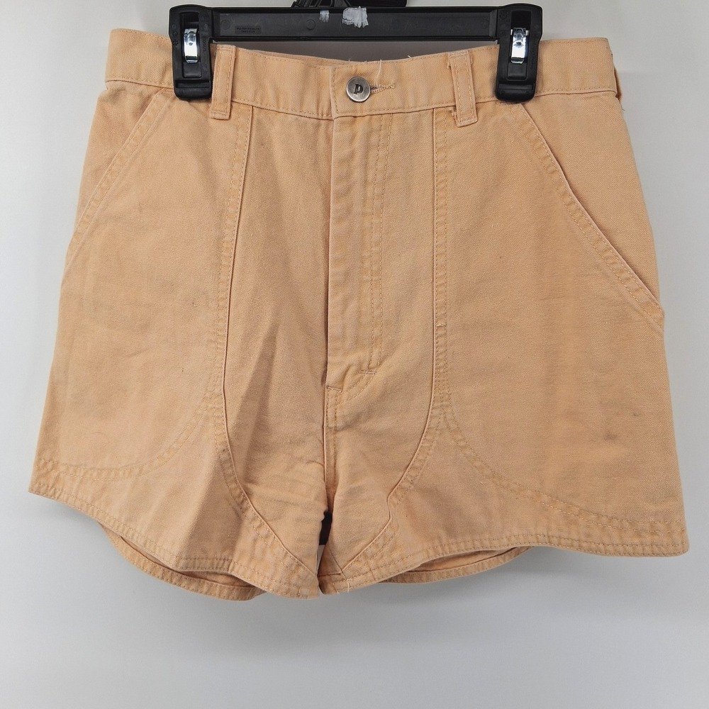 VTG Patagonia Shorts Womens Tan Flat Front Solid 26x3 Cotton Chino Beige